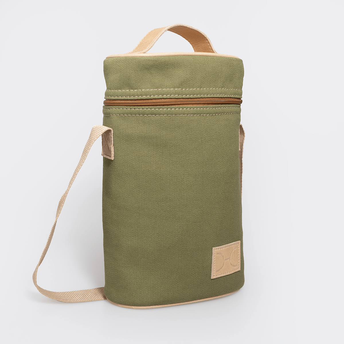 Wine Cooler Double Carry Canvas & Leather - Thandana UK