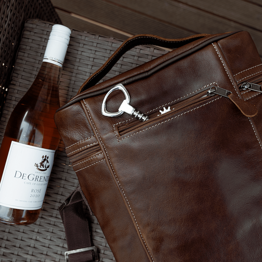 Wine Cooler Jumbo Carry Bag Leather - Thandana UK